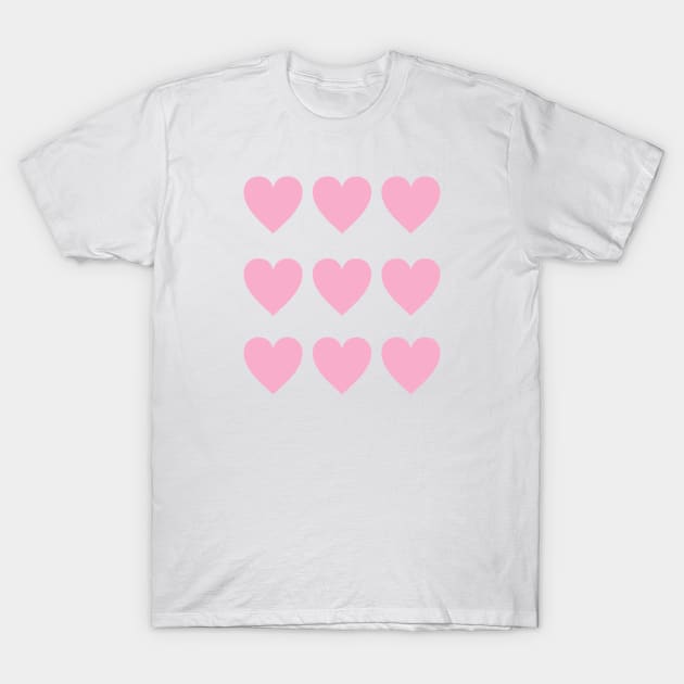 9 light pink hearts for Valentines day T-Shirt by MickeyEdwards